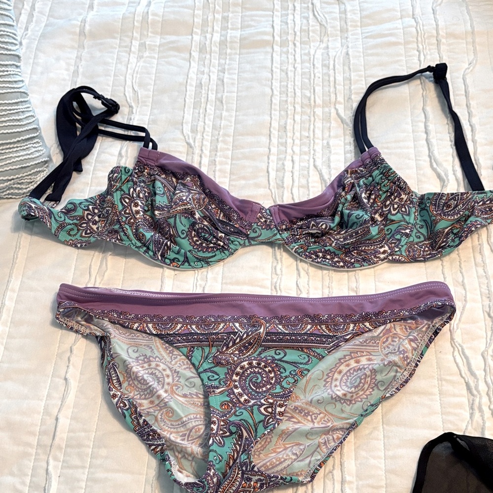 Jette Paisley Bikini in Purple and Teal